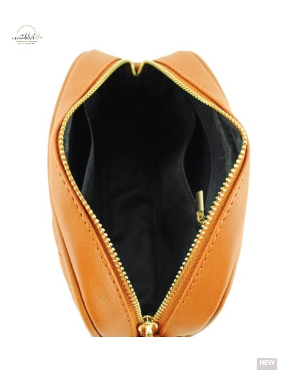 Vegan Faux Leather Crossbody Bag with Tassel Zipper & Chain Strap - Picture 5 of 5